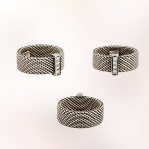 Tiffany & Co. Somerset Band with Diamonds Sterling Silver Size 5